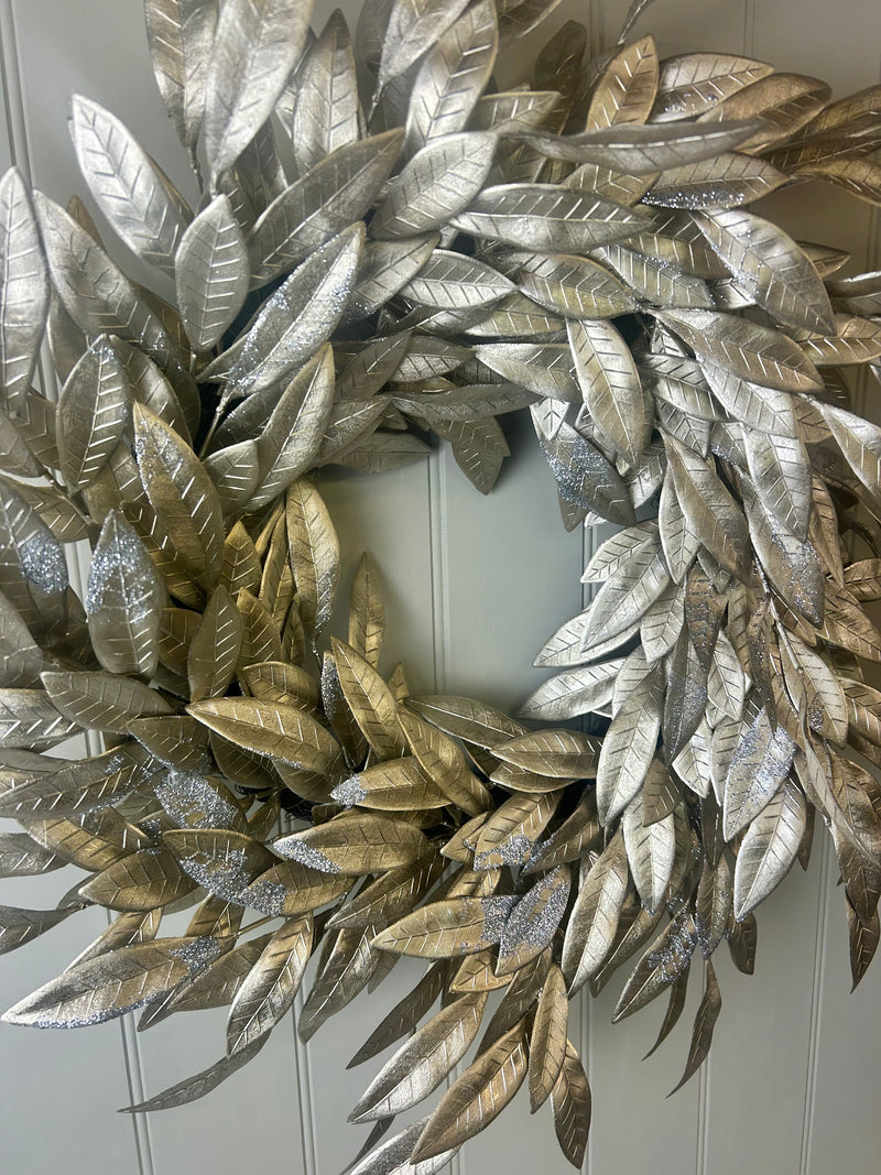 Large Golden Eucalyptus Leaf Wreath 60cm