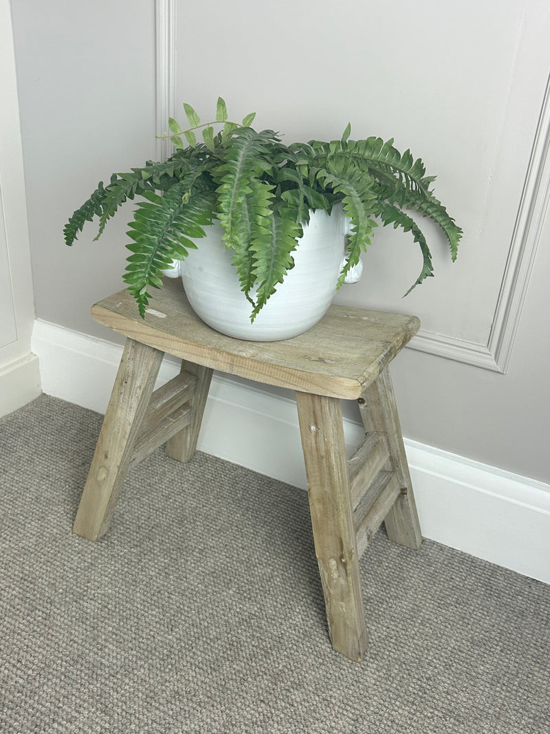 Rustic wooden bench stool