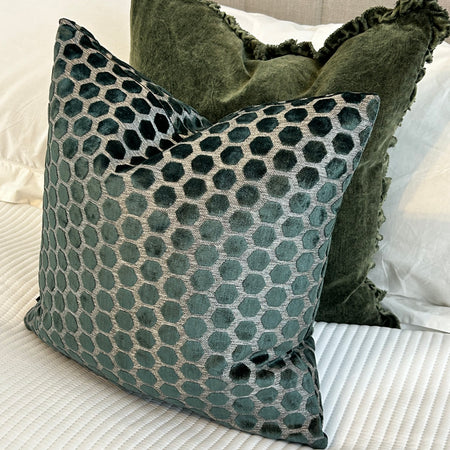 Pine dark Green Jorvik luxury cushion 43x43cm & 56x56cm