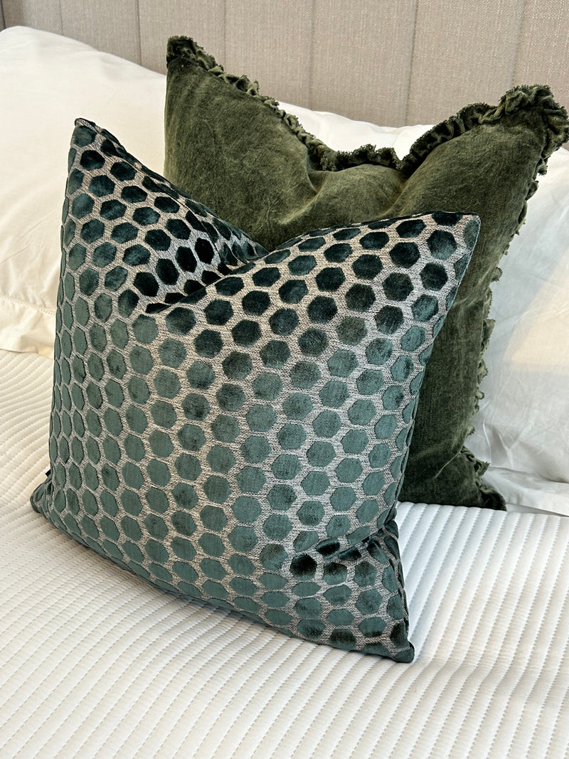 Pine dark Green Jorvik luxury cushion 43x43cm & 56x56cm