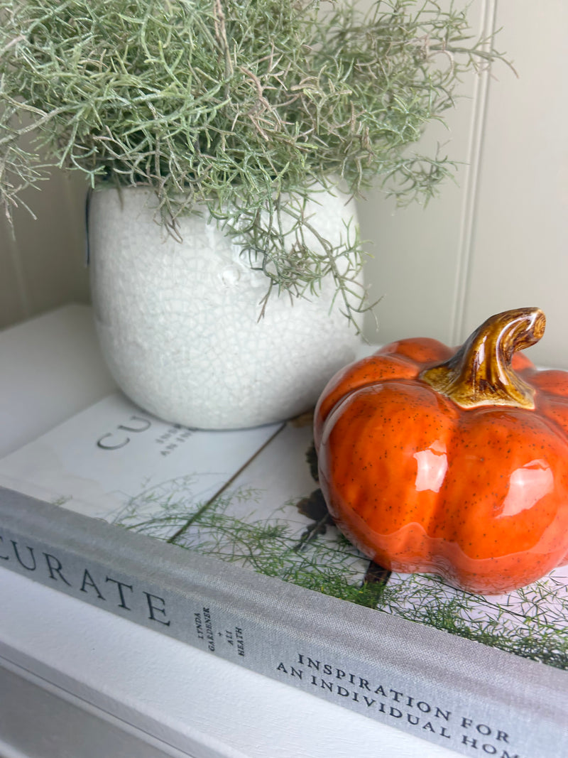 Ceramic Glazed Pumpkin 11cm
