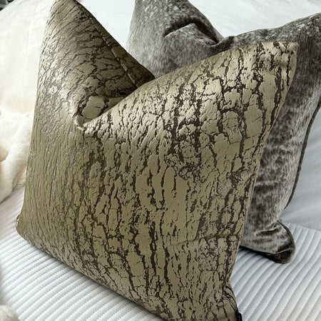Gold Foil Print Textured Cushion 50cm