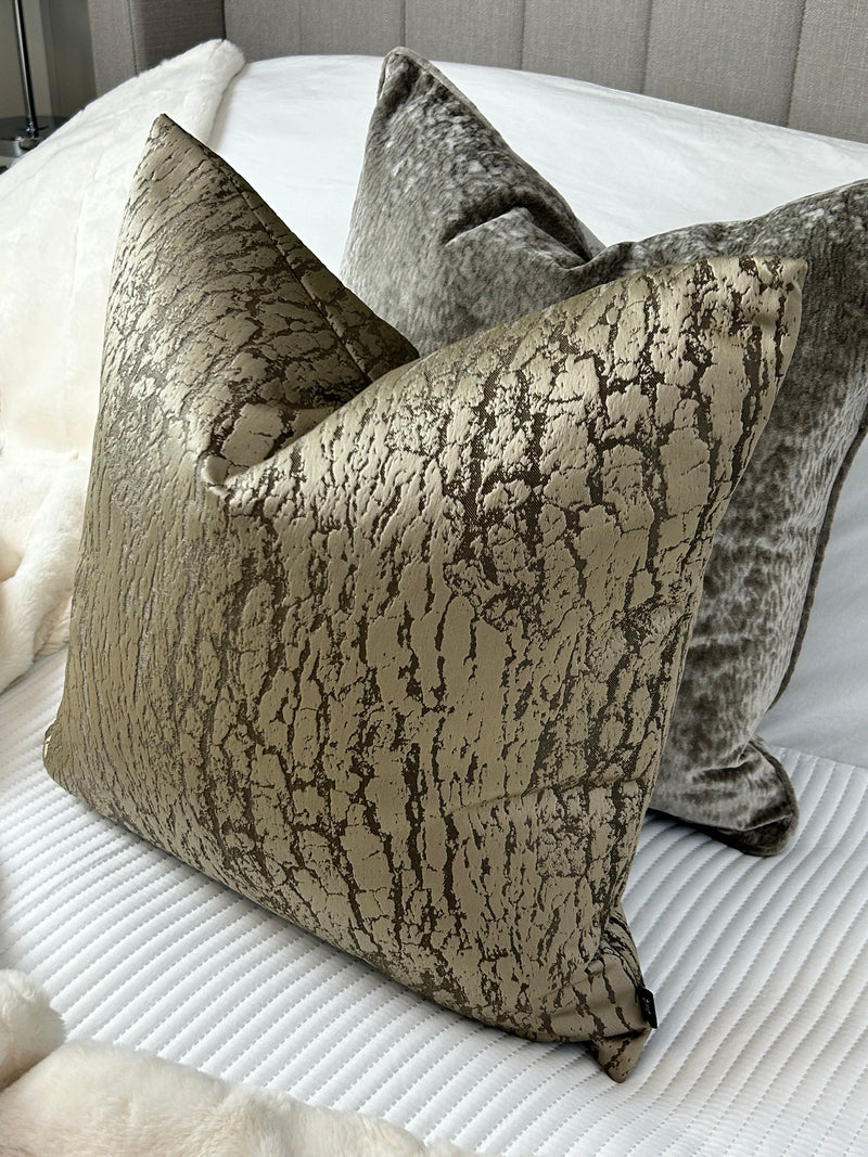 Gold Foil Print Textured Cushion 50cm