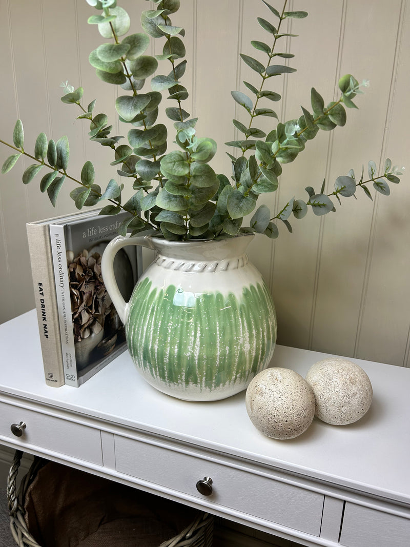 Large Green abstract textured jug