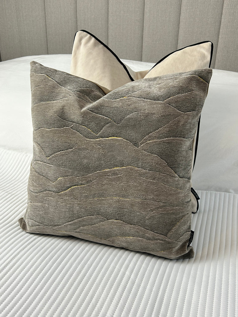 Stratus Two Tone Dark Taupe Cushion 45cm