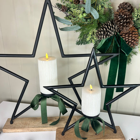 Extra Large Black Metal Star Tea Light candle Holder 2 Sizes