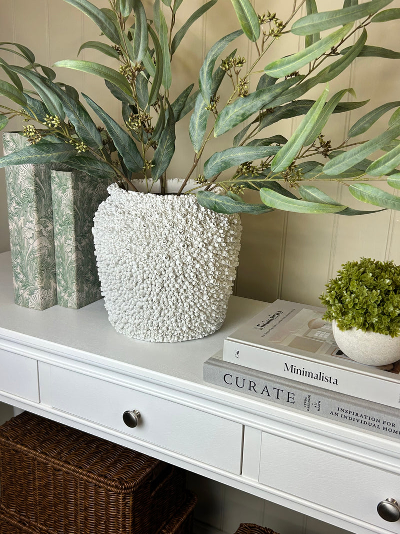 White Barnacle coral Textured chunky Vase 24cm Tall