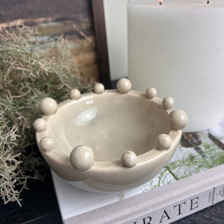 Cream Taupe Trinket Bobble Bowl