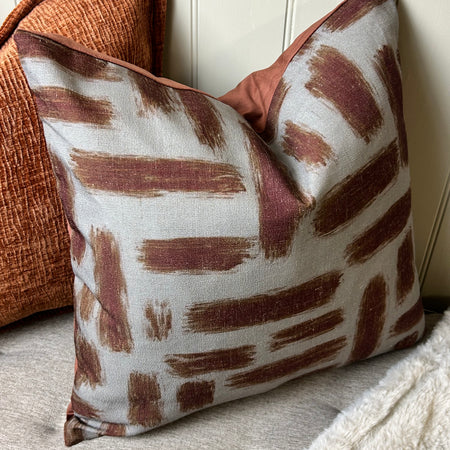 Kentish Rust Grey Patterned Cushion 45cm