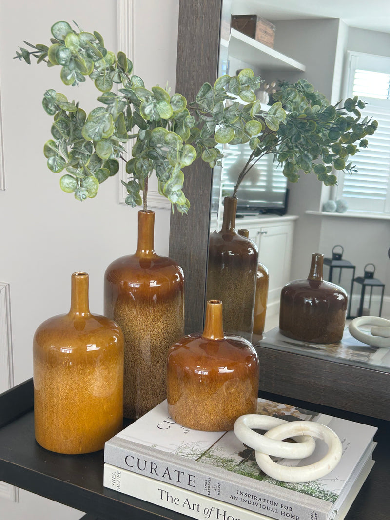 Brown vormark bottle neck vases 3 sizes