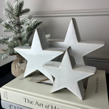 Off white ceramic chunky star