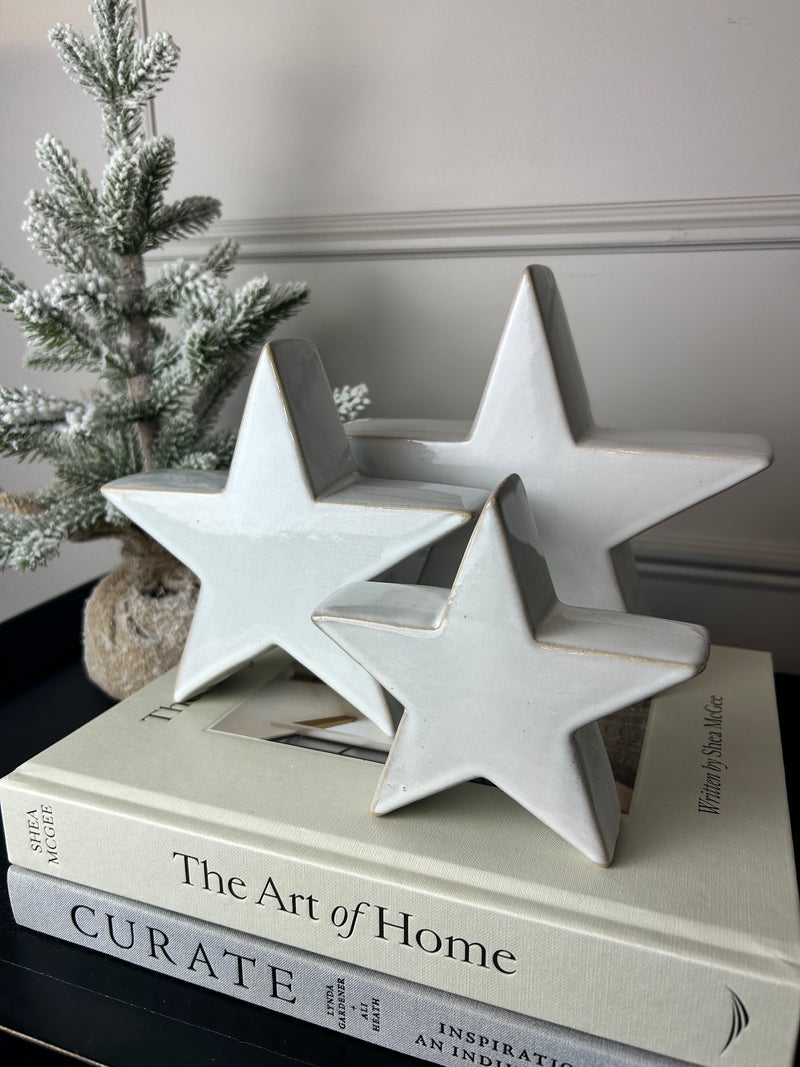 Off white ceramic chunky star