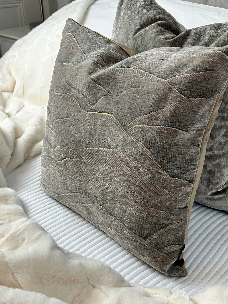Stratus Two Tone Dark Taupe Cushion 45cm