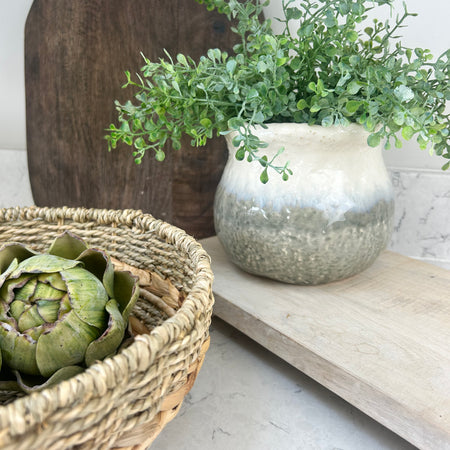 Ceramic ombré textured plant pot 15cm
