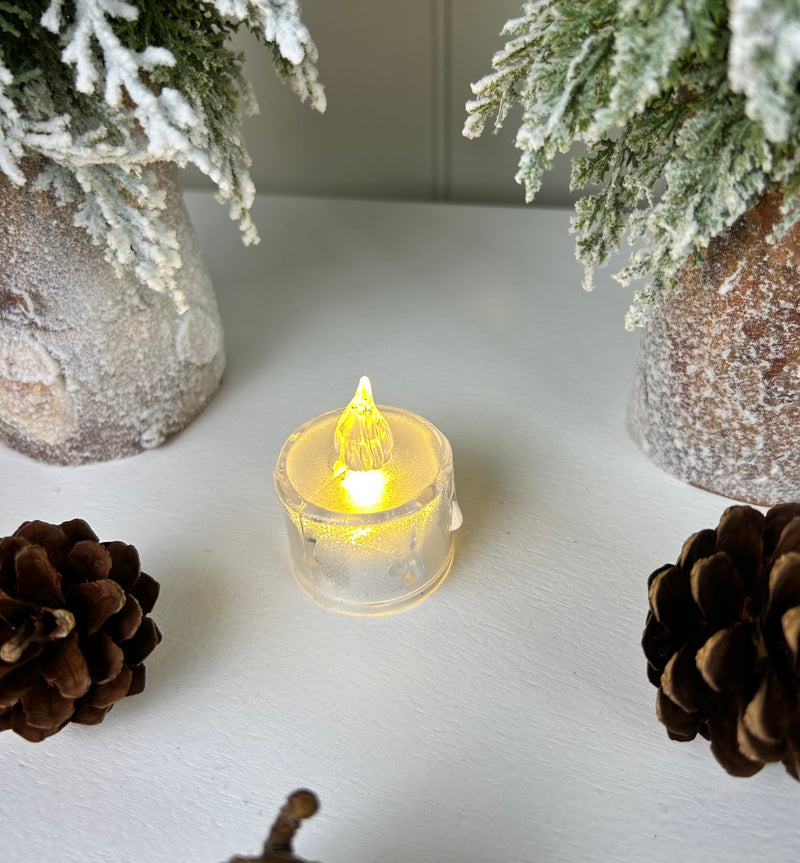 LED single tea light candle holder 8cm drip detail