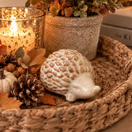 Cute ceramic autumn hedgehog