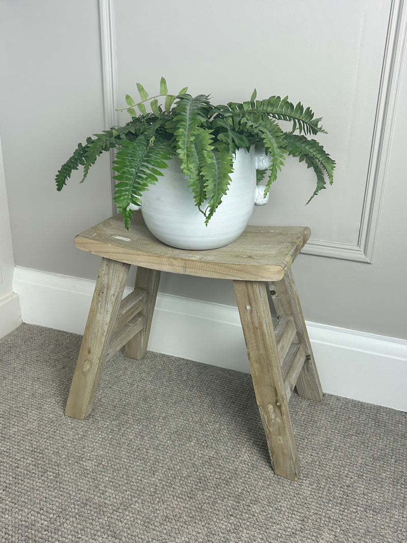 Rustic wooden bench stool