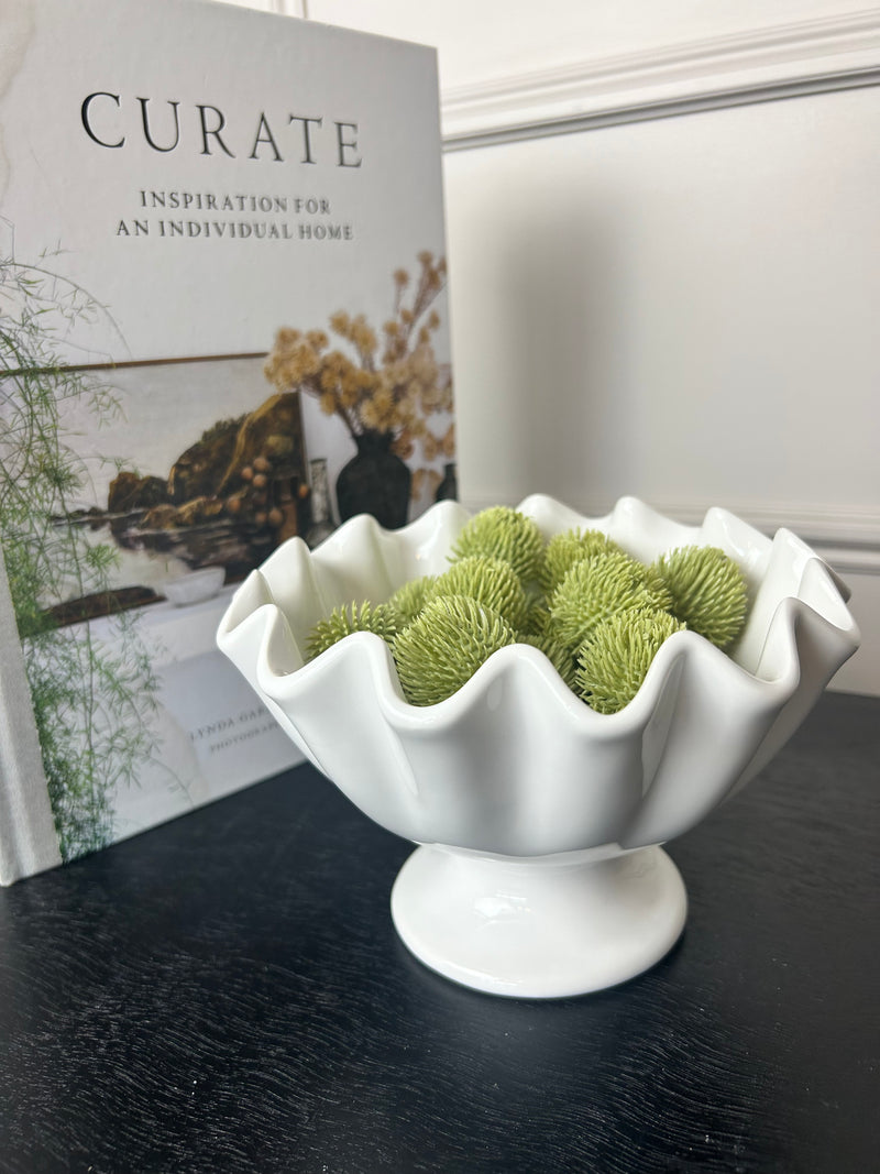 Cute white ruffle bowl dish
