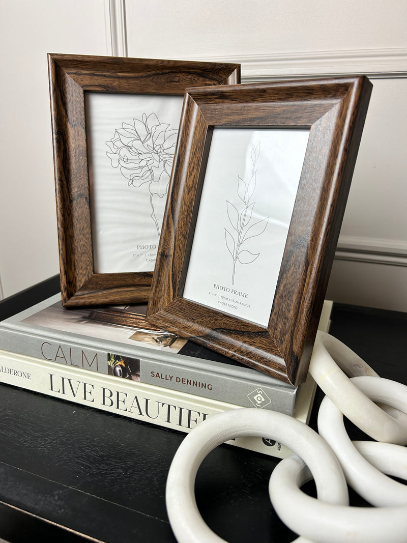 Walnut dark wood photo frame 3 sizes