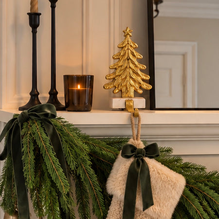 Marble and gold tree stocking holder