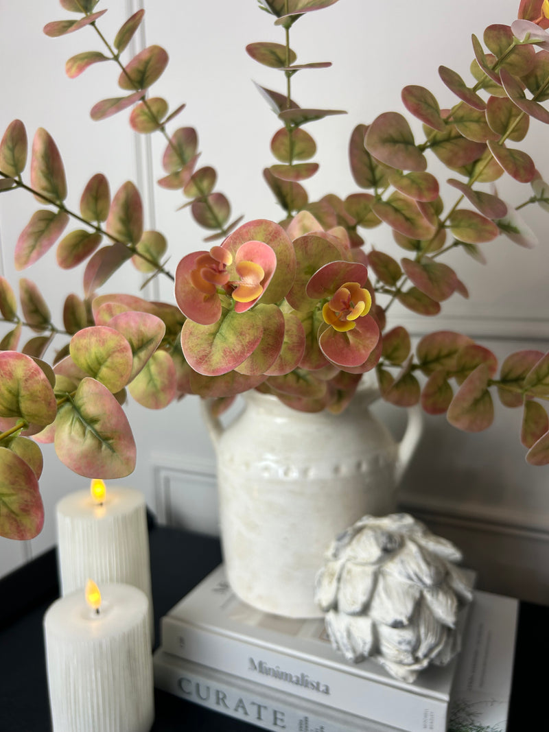 Dark pink/green tall eucalyptus stem 80cm