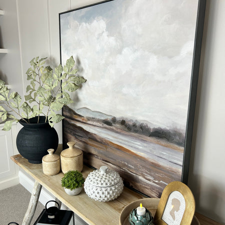 Misty landscape framed canvas 102cm