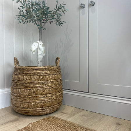 Bilberry chunky woven bulbous basket 2 sizes