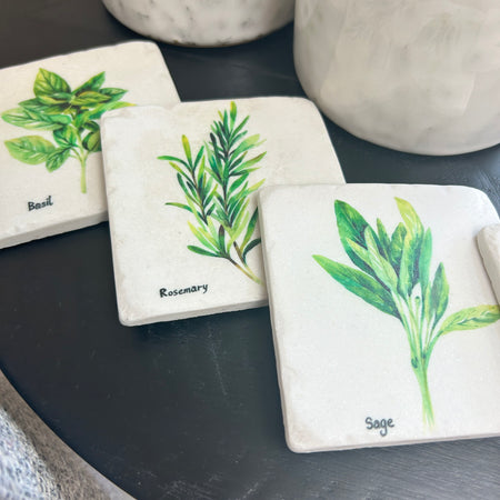 Set of 4 herb coasters