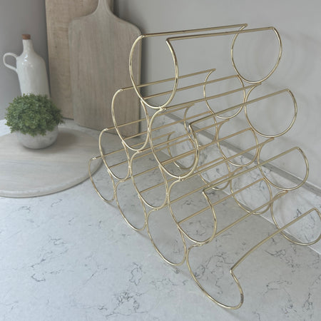 10 Bottle Gold Wire Wine Rack