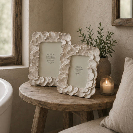 Textured oyster detail off white frame 2 sizes