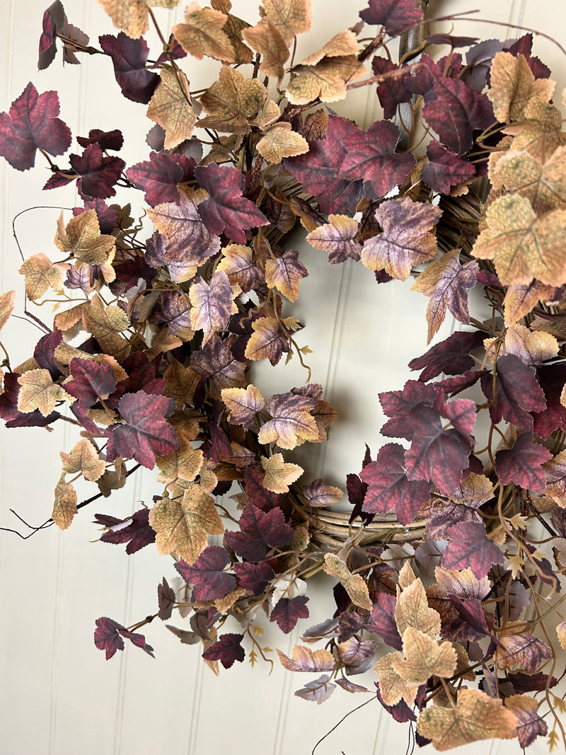 Rustic Autumn Fallen Leaf Wreath 55cm