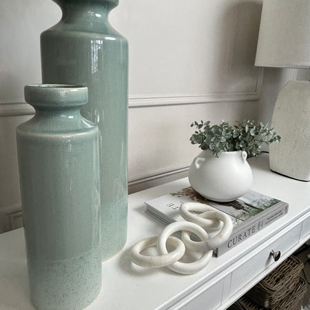 Marine Soft Green Reactive Texture Slim Tall Vase, 3 Sizes