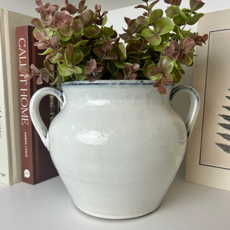 Double handled rustic glaze vase