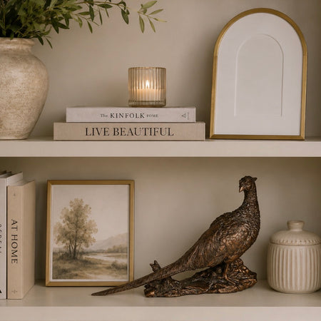 Brass gold pheasant ornament