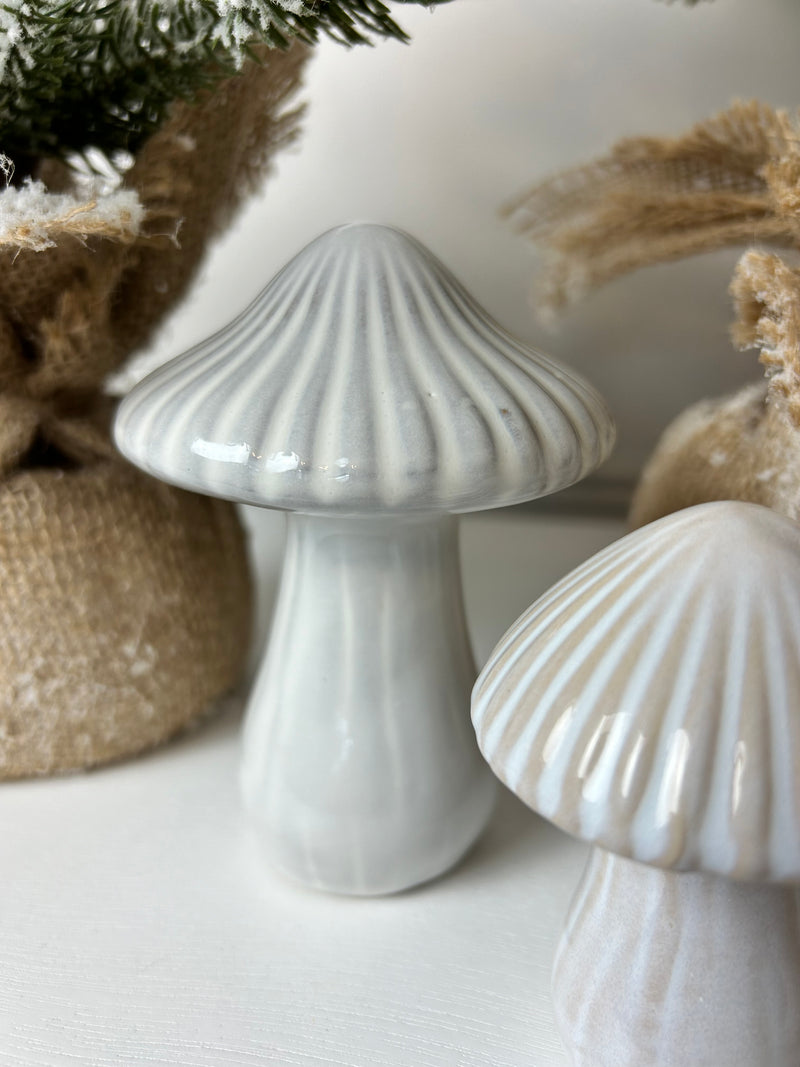 Reactive glaze mushroom ornament 2 sizes