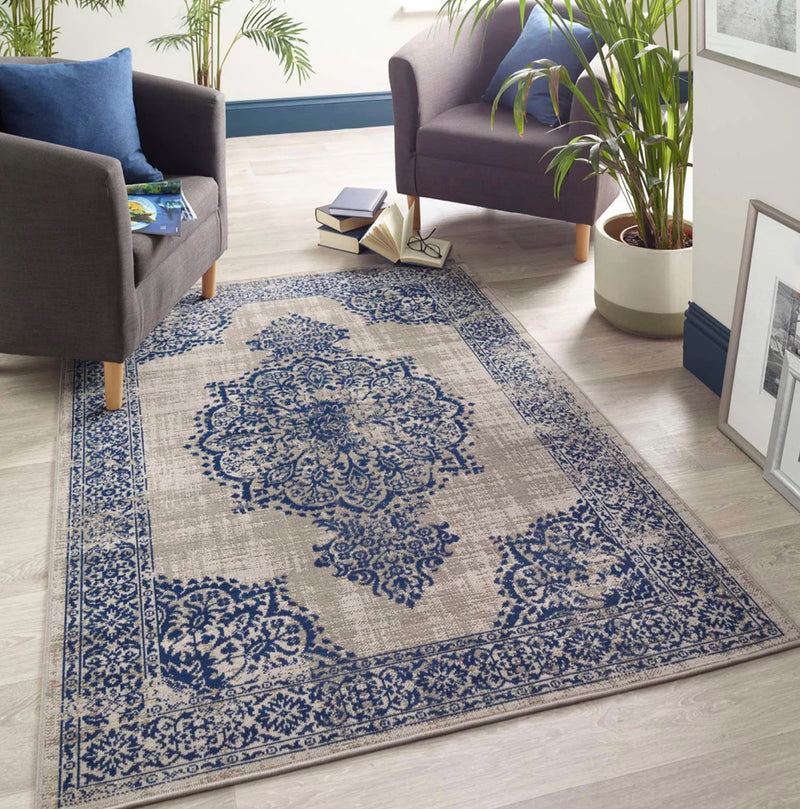 Navy blue rug runner mat 80x150