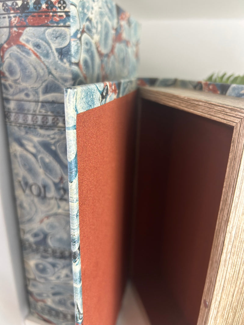Set of Two Marble blues Water Effect Storage Books