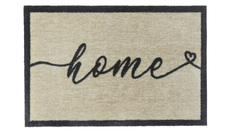 Home machine washable door mat rug cream black 50x75