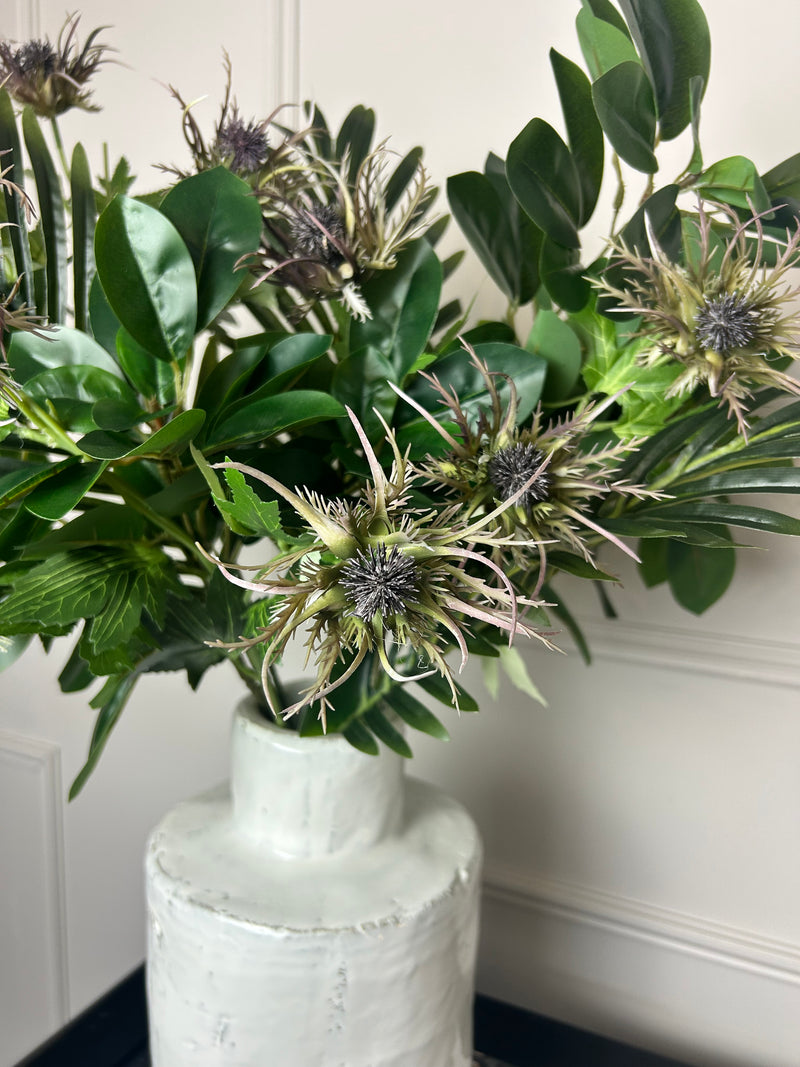 Store seconds Green purple thistle fern tropical arrangement