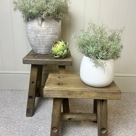 Chunky wooden rustic stool bench 2 sizes