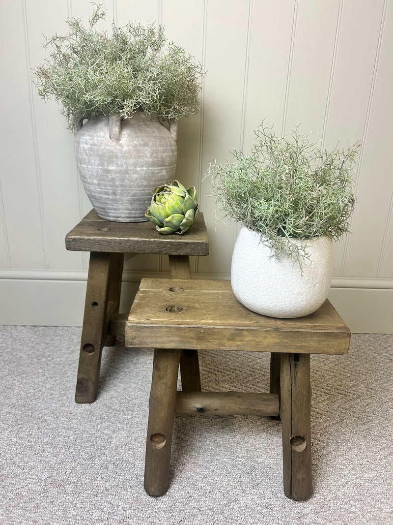 Chunky wooden rustic stool bench 2 sizes