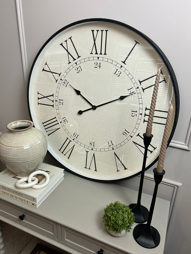 Huge metal embossed clock 80cm