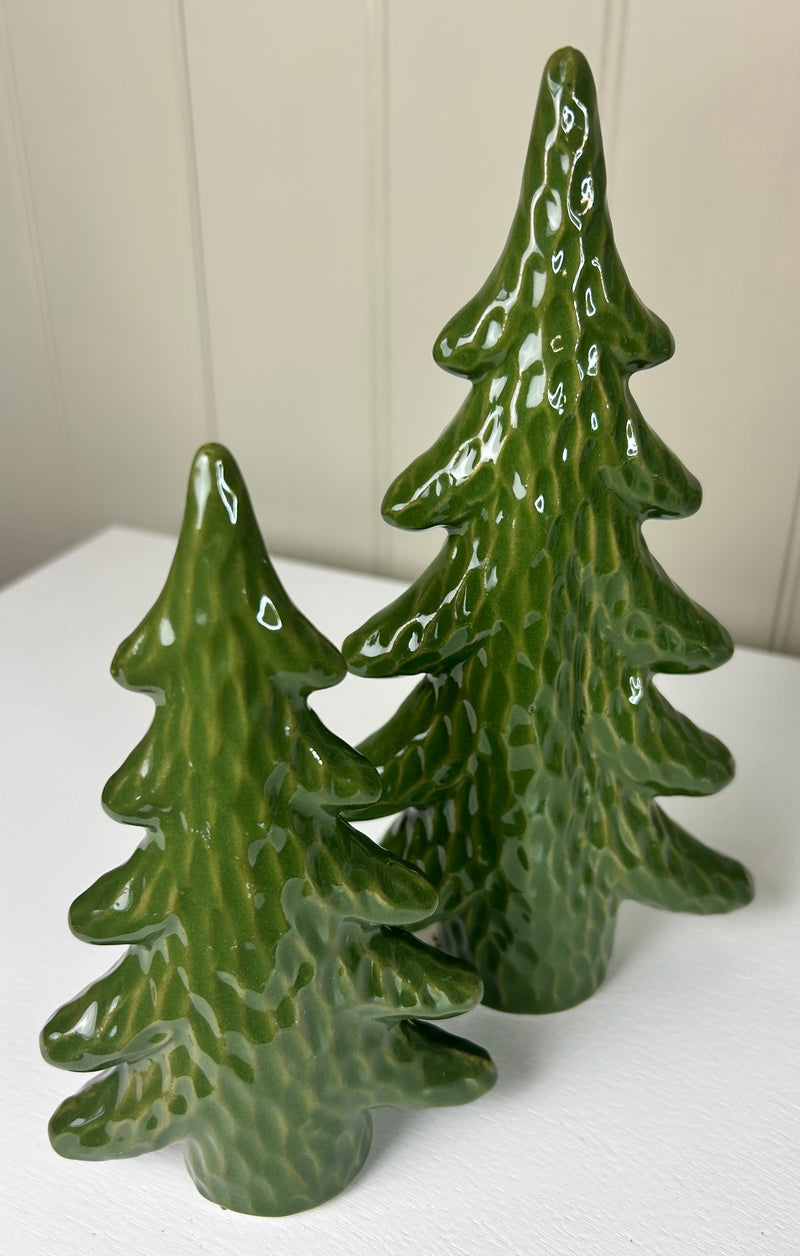 Green Dimpled Ceramic Christmas tree, 2 Sizes