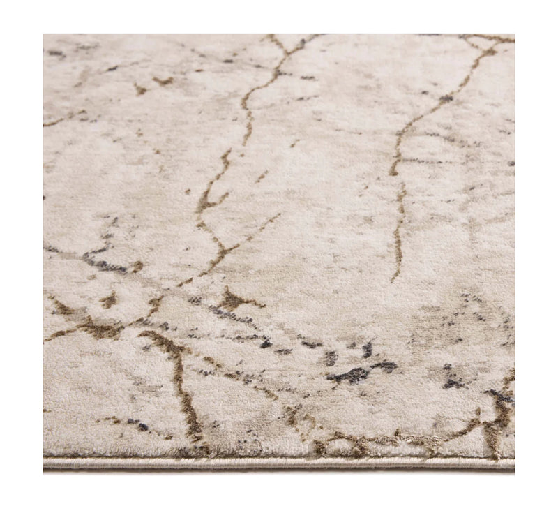 Calcatta earth marble cream neutral beige stone look rug runner mat 80x150