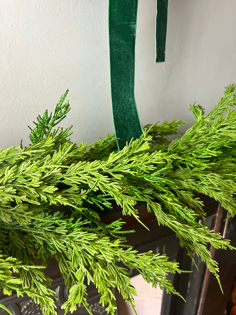Real touch cedar full realistic pine garland long 200cm