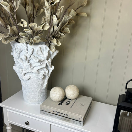 Huge coral white vase