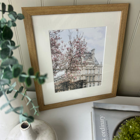 Romantic Paris framed mounted glazed print cherry blossom