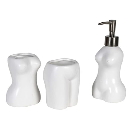 Set of 3 female form body bathroom set