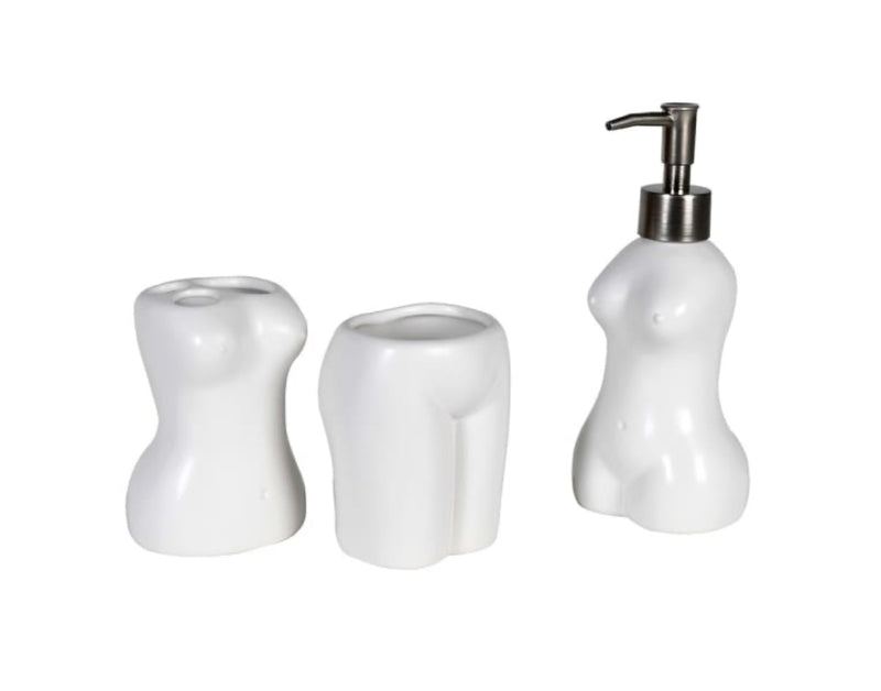 Set of 3 female form body bathroom set