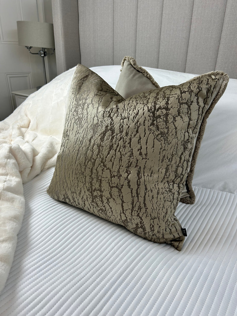 Gold Foil Print Textured Cushion 50cm